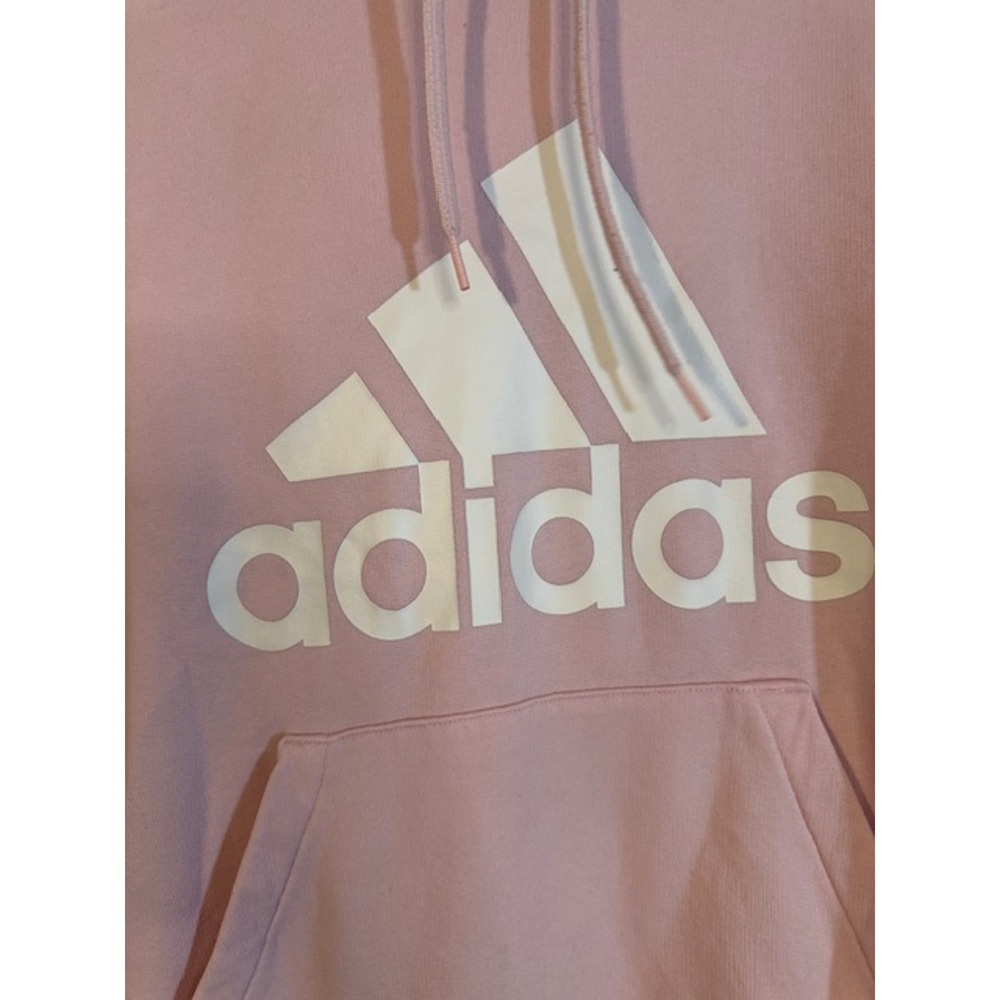 Adidas Pink Long Sleeve Cotton Hooded Casual Pullover Sweatshirt Women Sz S - Picture 6 of 10